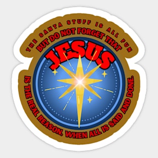 Christmas Holiday star Jesus the real reason for season Sticker